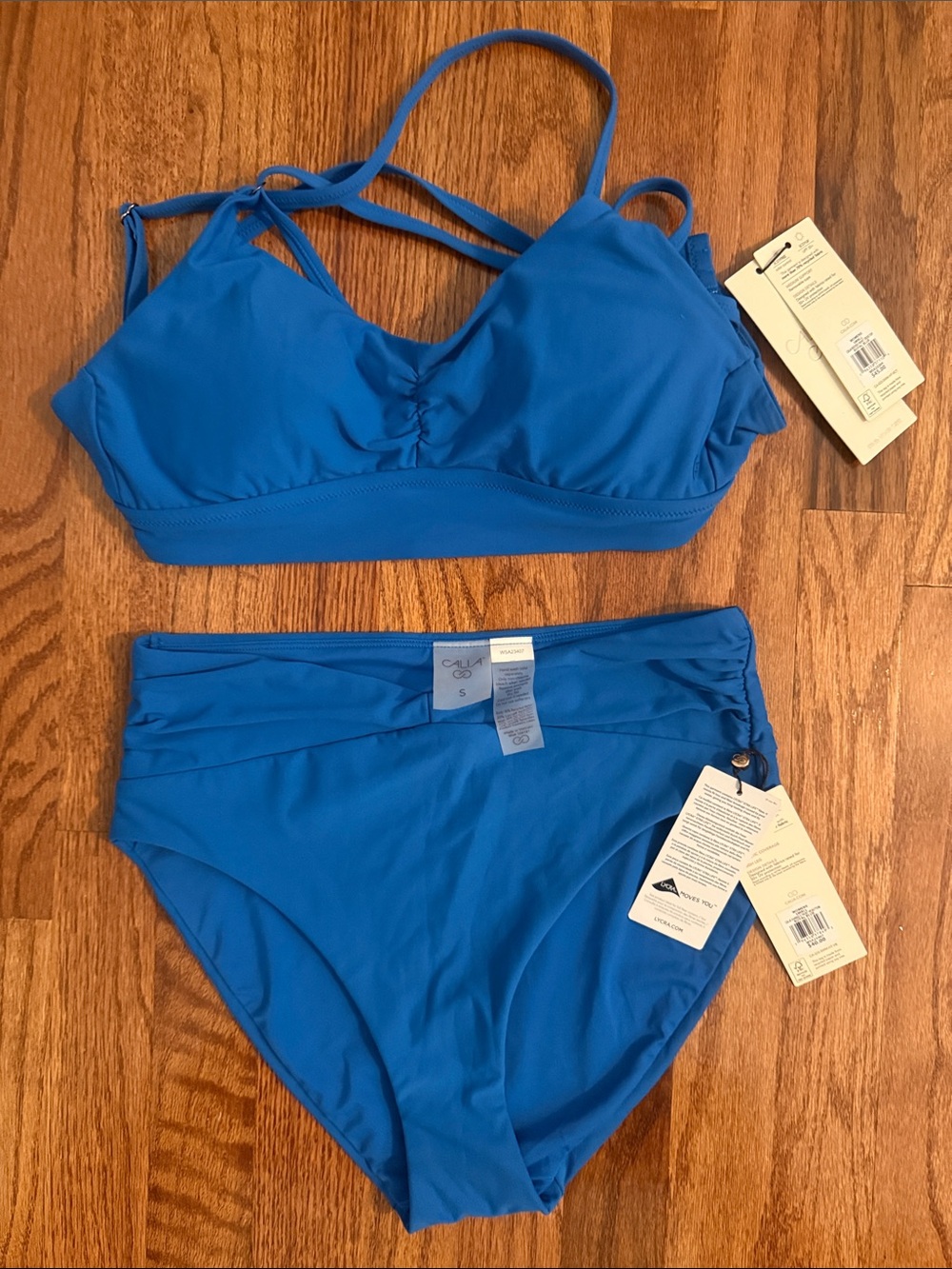CALIA by Carrie Underwood Royal Blue Strappy Bikini Set